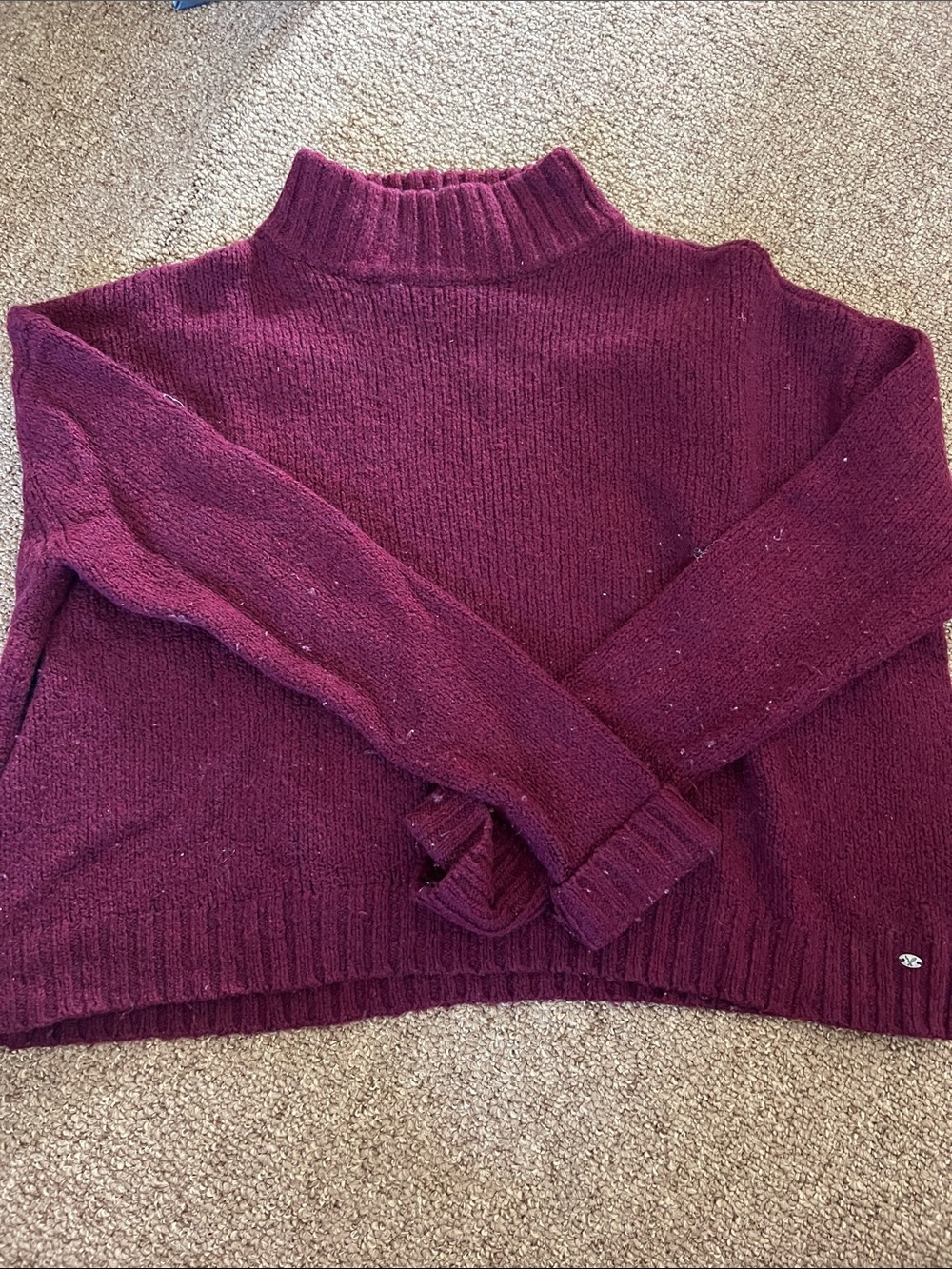American Eagle Outfitters Burgundy Mock Neck Sweater